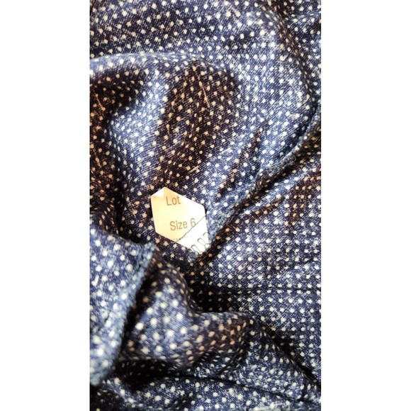 Vintage Moda International Trouser Pant Women's Size 6 Navy Wide-Leg Polka Dot - Picture 4 of 9